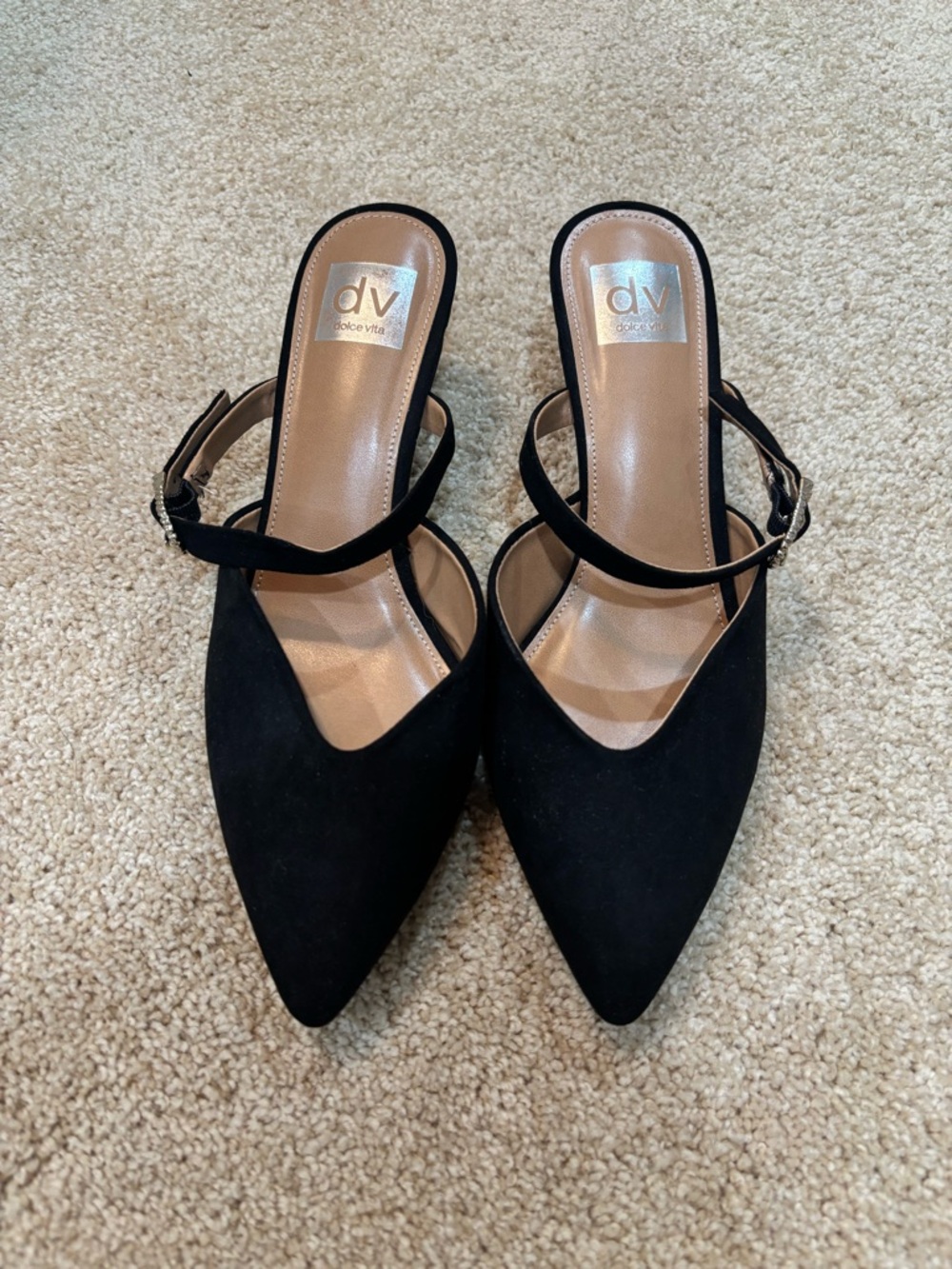 Dolce Vita Black Suede Kitten Heels